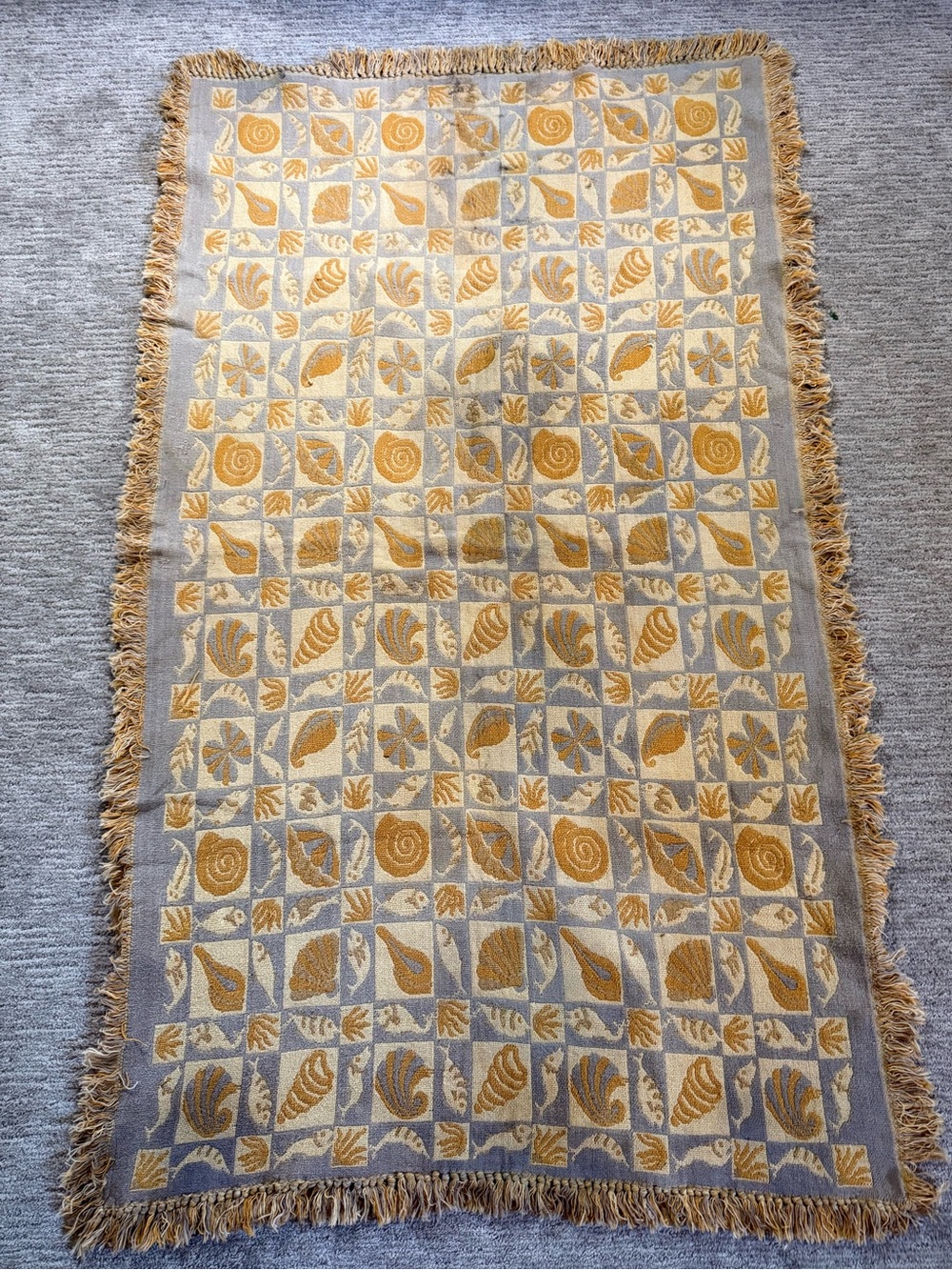 Coastal Seashell Fish Woven Tapestry Throw Blanket 40 x 65 - Picture 4 of 5